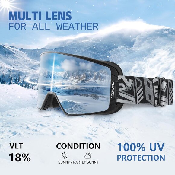 Ski Goggles Over Glasses Anti-Fog - Picture 5 of 6